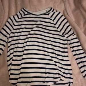 navy blue and white stripped long sleeve sweater